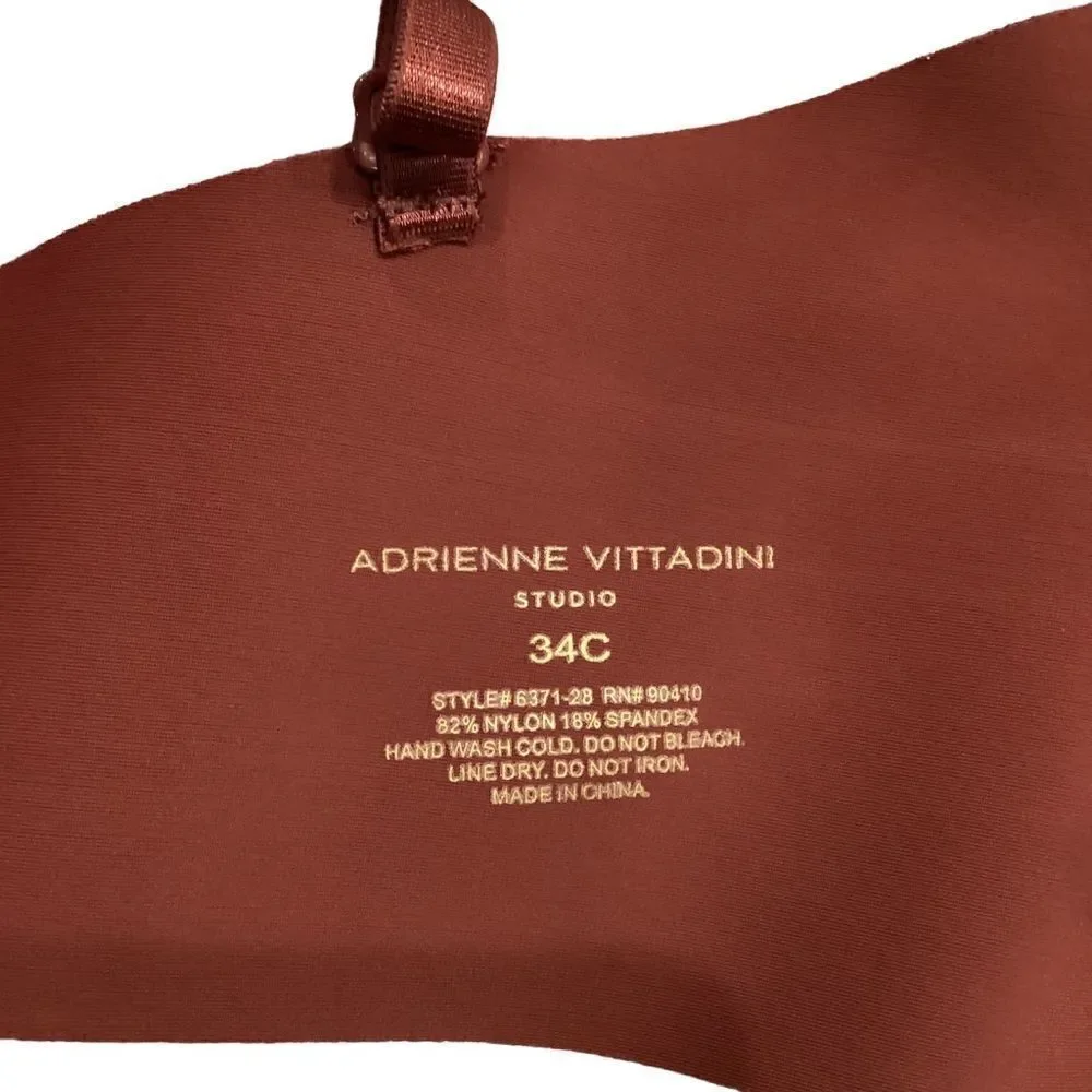 Adrienne Vittadini Studio 34C Burgundy Bra